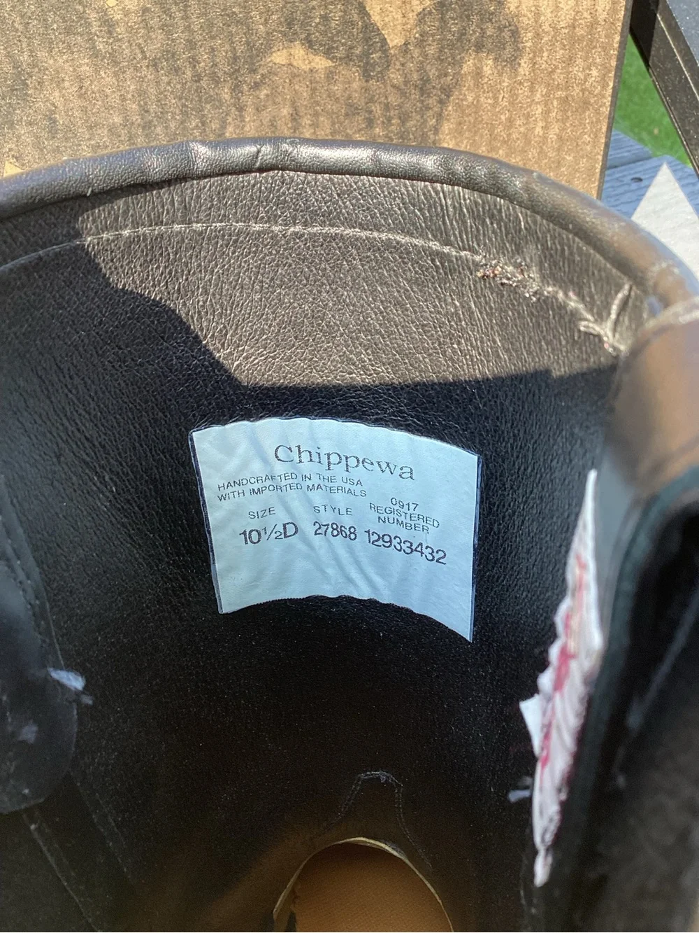 Chippewa 10.5D Model #27868 Black Leather Harness Motorcycle Boots